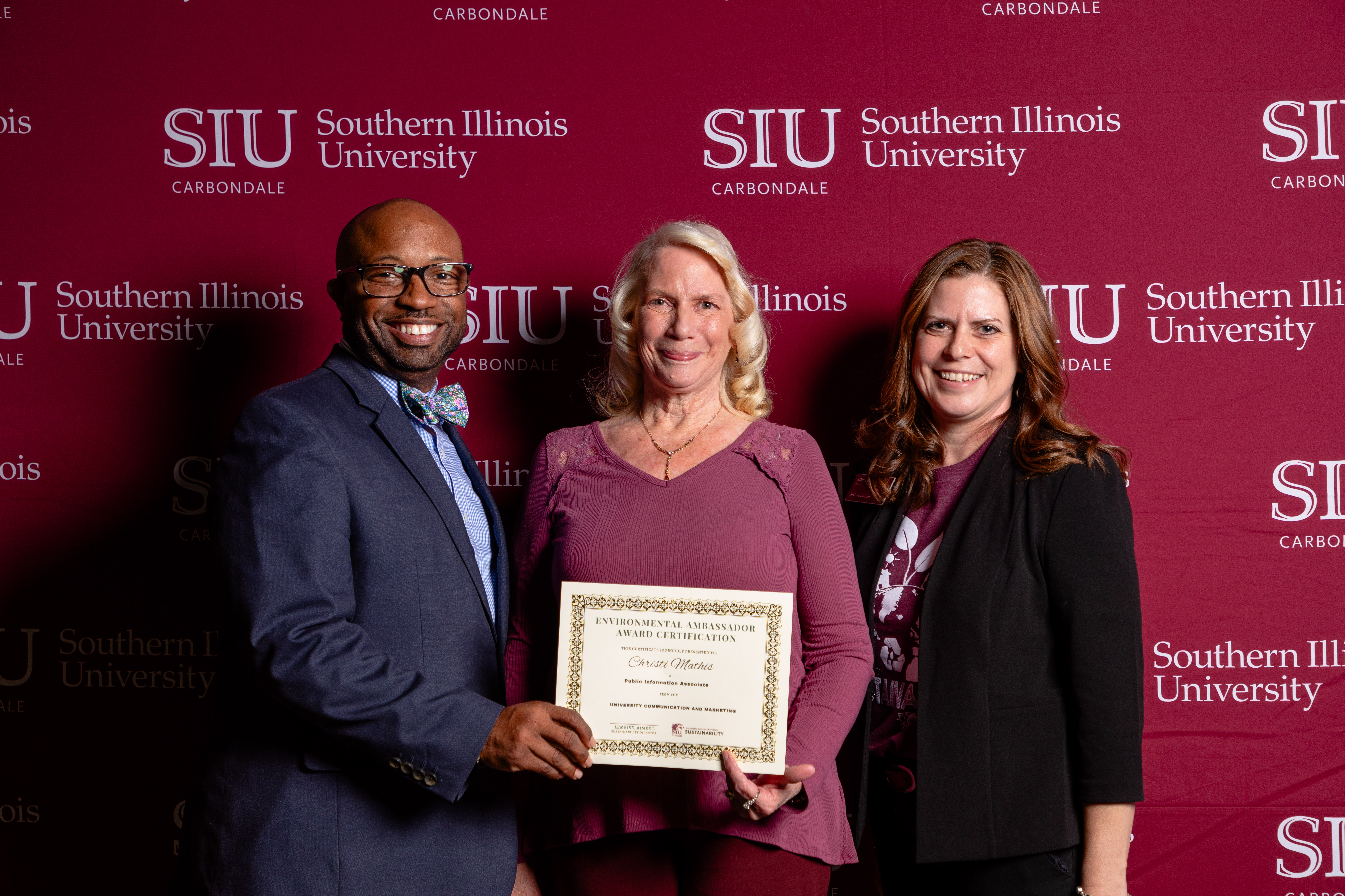 Christi Mathis accepts 2024 Sustainability Environmental Ambassador Award
