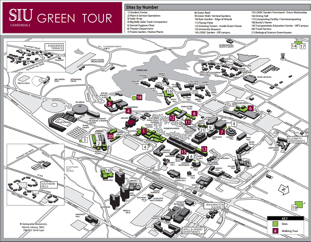 southern illinois university campus map Green Tour Sustainability Siu southern illinois university campus map