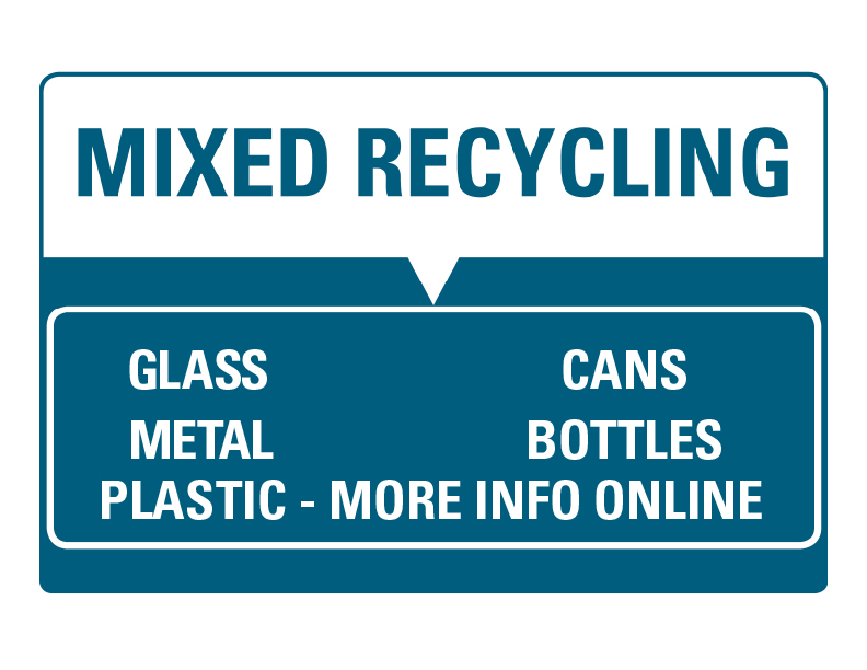 Mixed Recycling Bin Label Printout