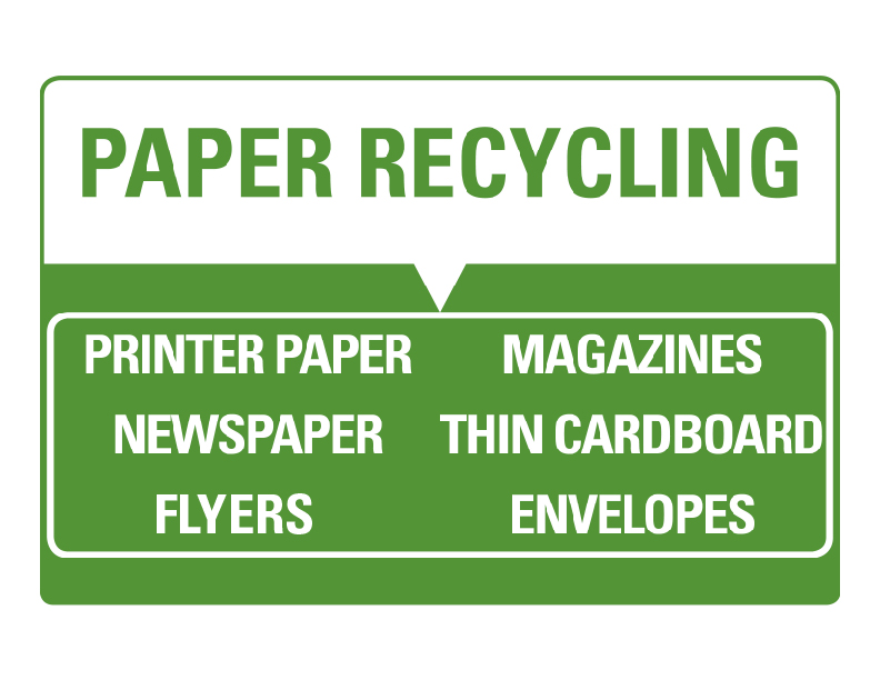 Paper Recycling Bin Label Printout