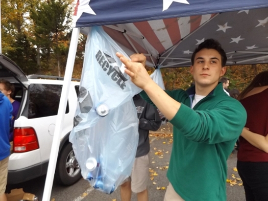 student at tailgate event