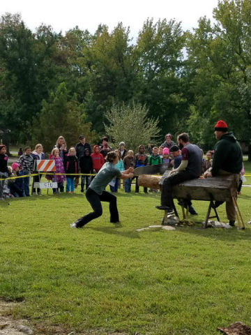 log cutting demonstration
