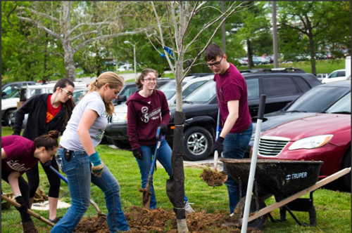Student tree planting
